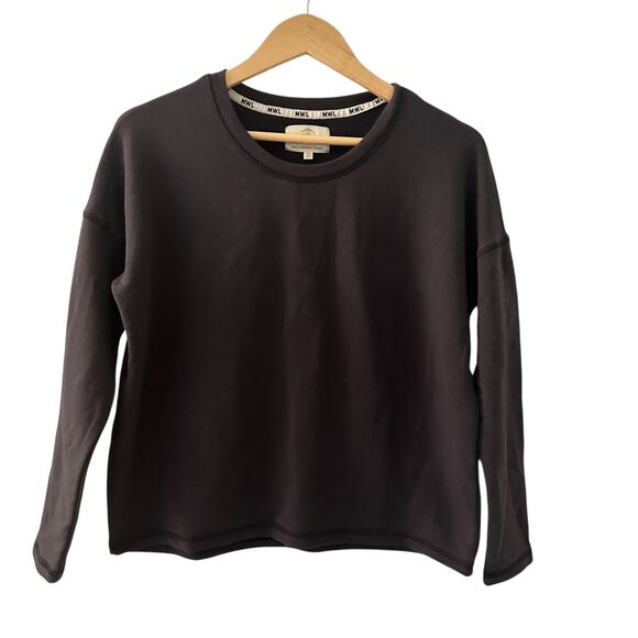 Madewell MWL Weekend Dark Grey Crewneck Boxy Fleece Lined Sweatershirt XS - Picture 1 of 5